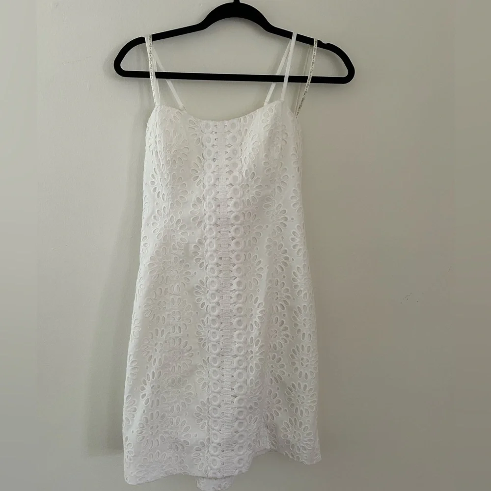 Lilly Pulitzer White Pinwheel Eyelet Shelli Cotton Dress Size 8 - Picture 4 of 10